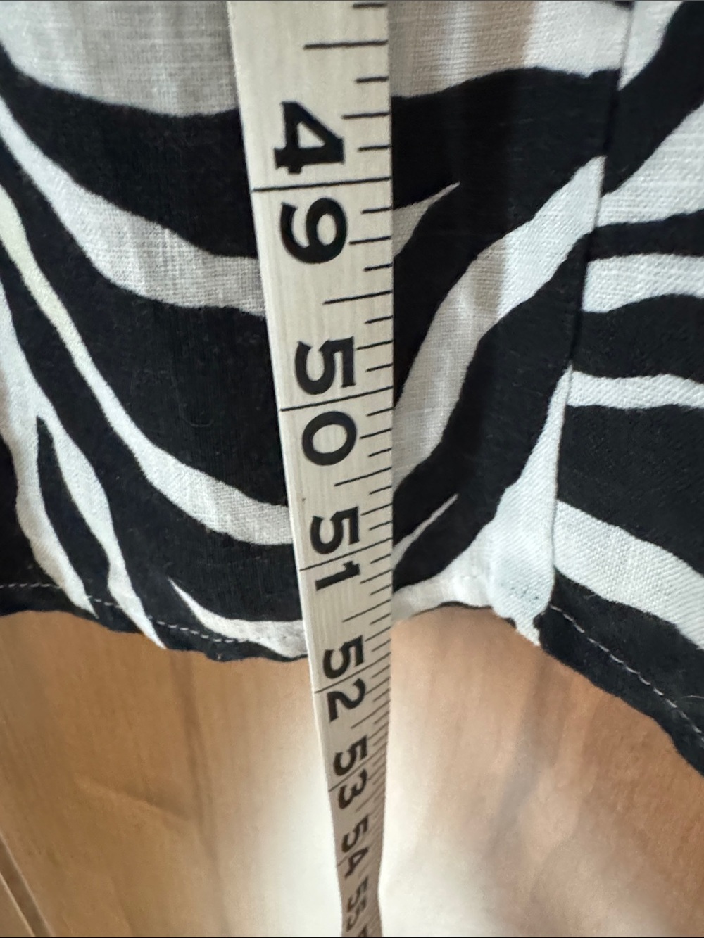 Jones New York Tiered 100% Linen Maxi Dress Womens S zebra print Empire waist - Picture 7 of 10